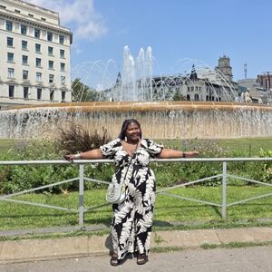 Black and White Leaf Print Jumpsuit